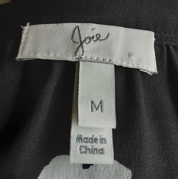 Joie 100% Silk Floral Print Long Sleeve Color Block Boho Blouse. - Picture 8 of 9